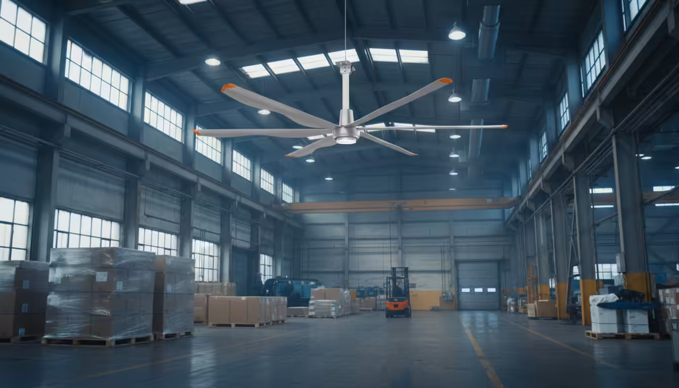 industrial fan in a warehouse
